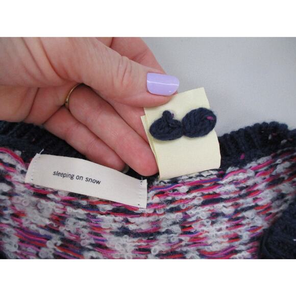 Sleeping on Snow Sweater Womens XS Small Midland Fair Isle Poncho Pullover Wool - Picture 12 of 13